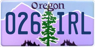 OR license plate 026IRL
