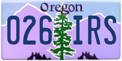 OR license plate 026IRS