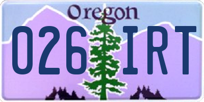 OR license plate 026IRT
