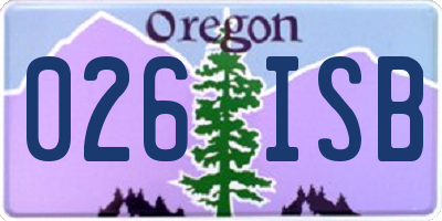 OR license plate 026ISB