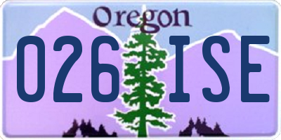OR license plate 026ISE