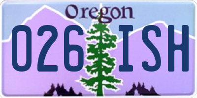 OR license plate 026ISH