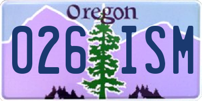 OR license plate 026ISM
