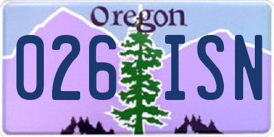 OR license plate 026ISN