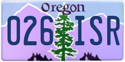 OR license plate 026ISR