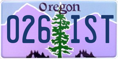OR license plate 026IST