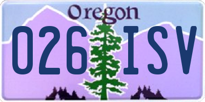 OR license plate 026ISV