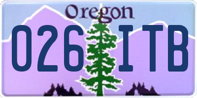 OR license plate 026ITB