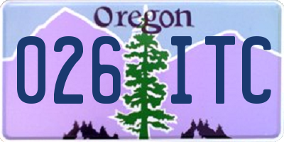 OR license plate 026ITC