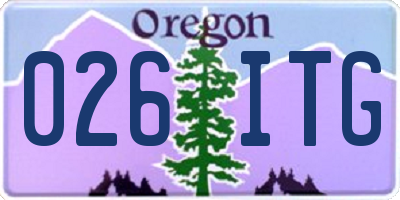 OR license plate 026ITG