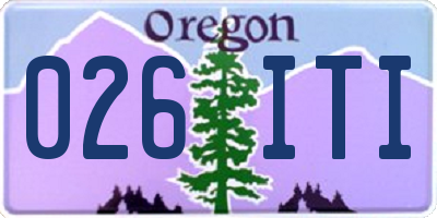 OR license plate 026ITI