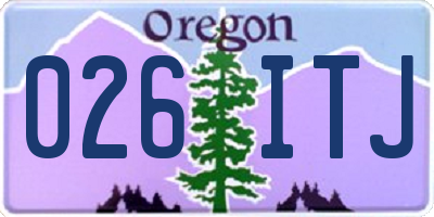 OR license plate 026ITJ