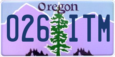 OR license plate 026ITM
