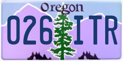 OR license plate 026ITR