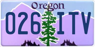 OR license plate 026ITV