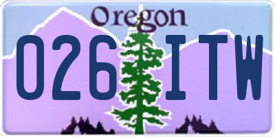OR license plate 026ITW
