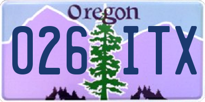 OR license plate 026ITX