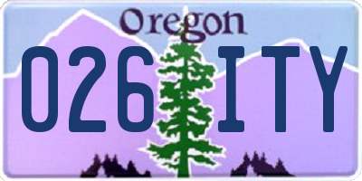 OR license plate 026ITY