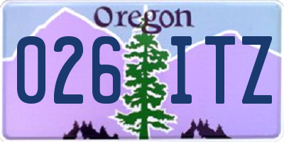 OR license plate 026ITZ