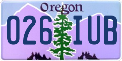 OR license plate 026IUB