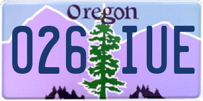 OR license plate 026IUE
