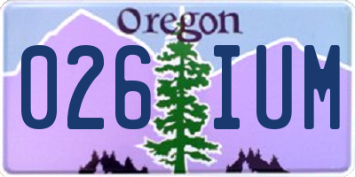 OR license plate 026IUM