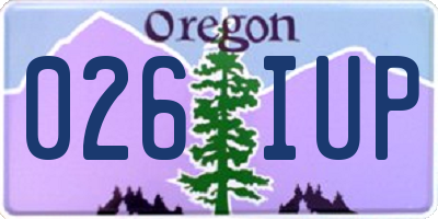 OR license plate 026IUP