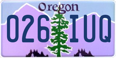 OR license plate 026IUQ