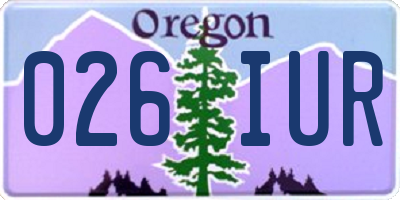 OR license plate 026IUR
