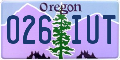 OR license plate 026IUT