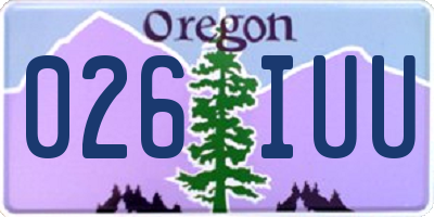 OR license plate 026IUU