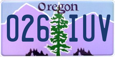 OR license plate 026IUV