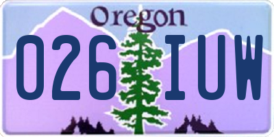 OR license plate 026IUW