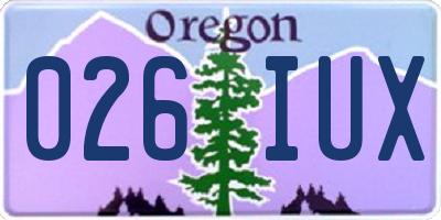 OR license plate 026IUX
