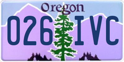 OR license plate 026IVC