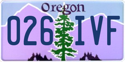 OR license plate 026IVF