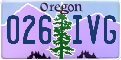 OR license plate 026IVG