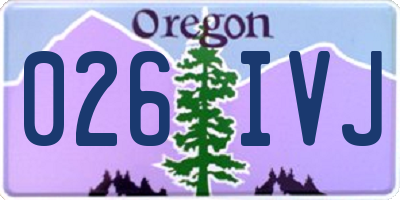 OR license plate 026IVJ