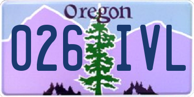 OR license plate 026IVL