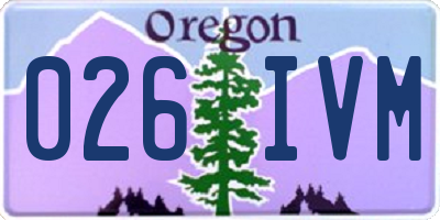 OR license plate 026IVM