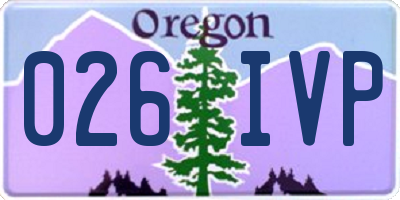 OR license plate 026IVP