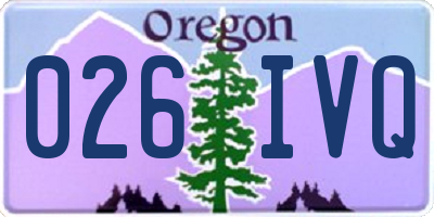 OR license plate 026IVQ