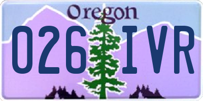 OR license plate 026IVR