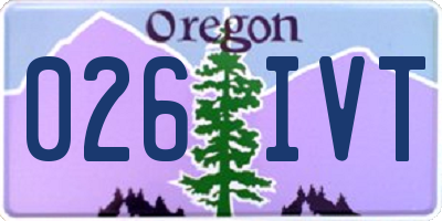 OR license plate 026IVT