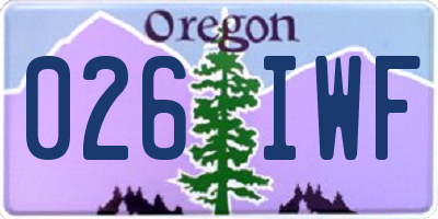 OR license plate 026IWF