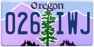 OR license plate 026IWJ