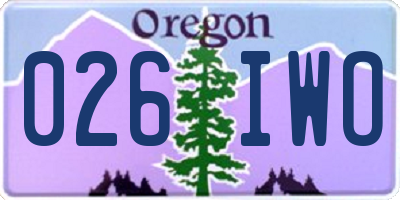 OR license plate 026IWO
