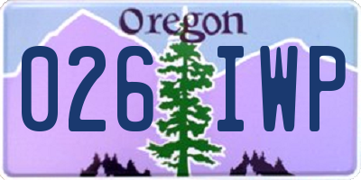 OR license plate 026IWP