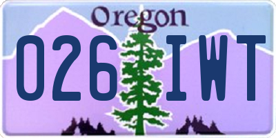 OR license plate 026IWT