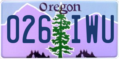 OR license plate 026IWU